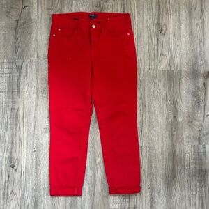 NYDJ Marylyn Stye  Red Crop Jeans Sz 6